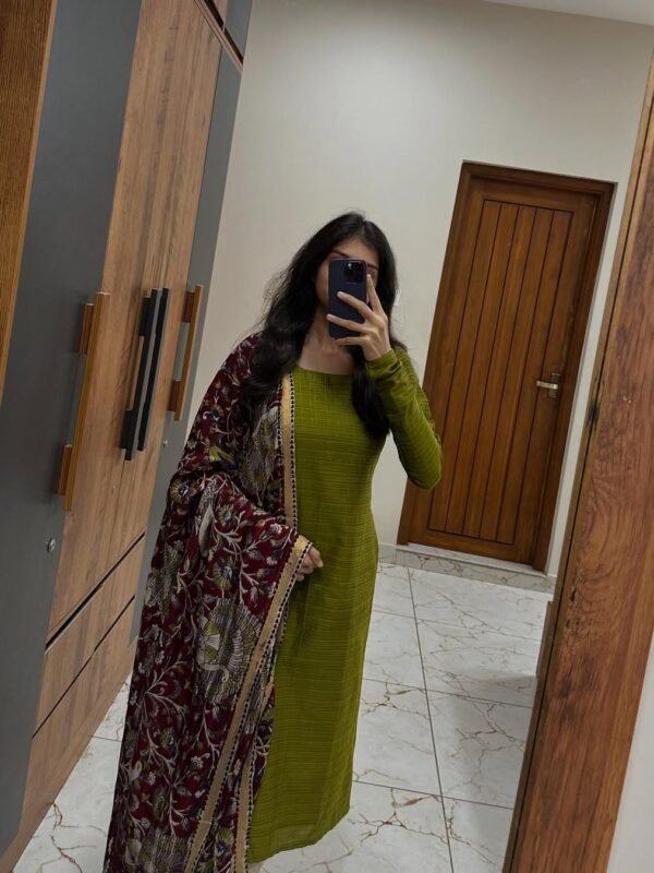 ES-458 Cotton Rib Raw-Silk Kurta Set